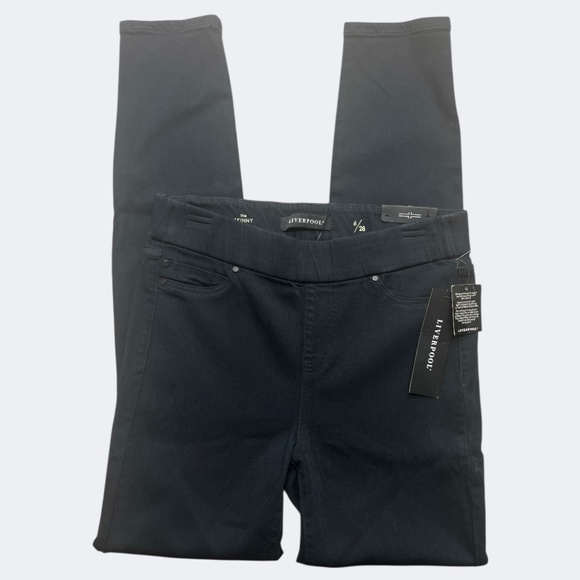 Liverpool Jeans Womens 6/28 Black The Skinny Pull On Stretch The Denim Legging - Picture 3 of 9